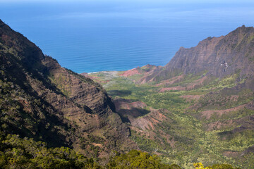 Fototapeta na wymiar View of Waimea Canyon State Park in Kauai Island in Hawaii, USA.