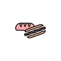 bun burger food icon vector