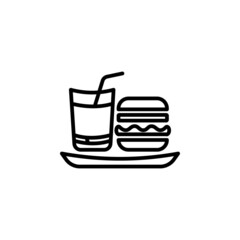 Drinks juice and burger icon vector