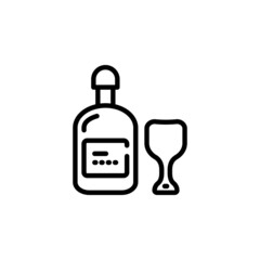Beer bottle and cup icon vector