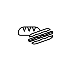 bun burger food icon vector