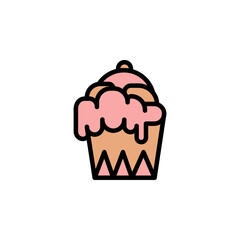 Testy cup ice cream icon vector
