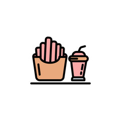 Potato and juice icon vector