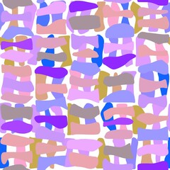 Seamless pattern. Abstract colored curvilinear shapes. Vertical and horizontal elements.