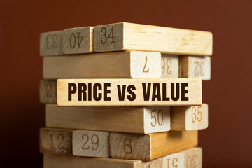 Text sign showing Price vs Value