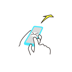 メールを送信しているイラスト