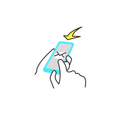 メールを受信しているイラスト