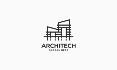 City Building logo symbol, house home architect mortgage logo vector icon illustration