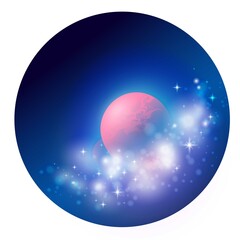  Pink planet. RGB web Illustration