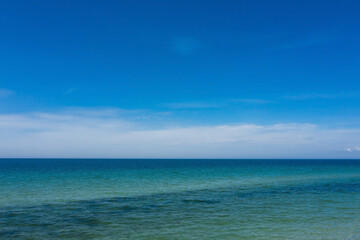 Obraz premium Aerial view of beautiful sea and blue sky