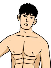 Fototapeta premium cute man cartoon on white background