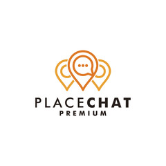 Place chat logo design icon vector
