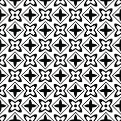  floral seamless pattern background.Geometric ornament for wallpapers and backgrounds. Black and white pattern.