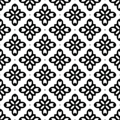  floral seamless pattern background.Geometric ornament for wallpapers and backgrounds. Black and white pattern.