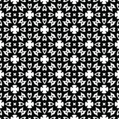 floral seamless pattern background.Geometric ornament for wallpapers and backgrounds. Black and white pattern.