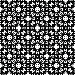 Foto op Canvas floral seamless pattern background.Geometric ornament for wallpapers and backgrounds. Black and white pattern. © t2k4