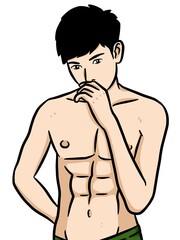 Fototapeta premium cute man cartoon on white background