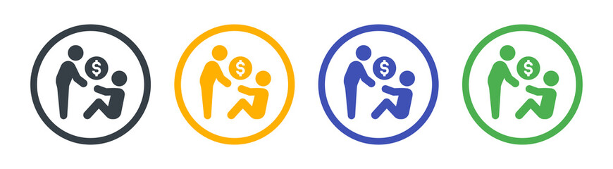 Obraz premium Donate money icon. Charity symbol