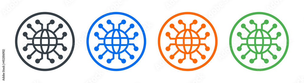 Aufkleber network icon set. internet connection symbol vector illustration