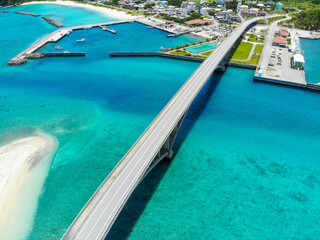 沖縄県島尻郡座間味村の慶良間諸島の阿嘉島をドローンで撮影した空撮写真 Aerial view of Aka Island in the Kerama Islands, Zamami Village, Shimajiri County, Okinawa Prefecture, taken with a drone.