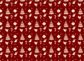 Naklejka premium クリスマスのラッピングペーパー