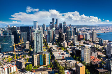 Fototapeta na wymiar Aerial view of Seattle, USA