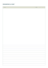 Note, scheduler, diary, calendar planner document template illustration. Drawing a daily form.