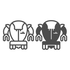 Modern Japanese robot line and solid icon, asian robotics concept, asian bot vector sign on white background, outline style icon for mobile concept and web design. Vector graphics.