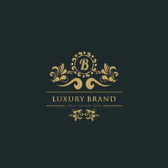 Simple Letter B luxury logo design template elements