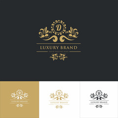 Fototapeta na wymiar Simple Letter D luxury logo design template elements