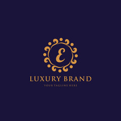 Simple Letter E luxury logo design template elements