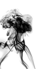 Fototapeta premium Black smoke on White background