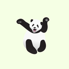 Smiling panda and want a hug in vector illustration
