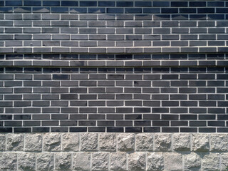 black brick wall. house exterior.
