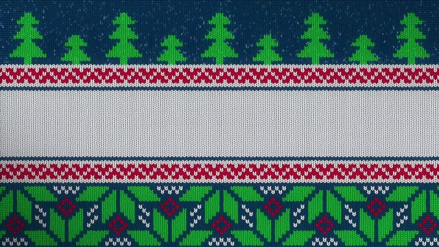 Ugly Christmas sweater moving looping background
