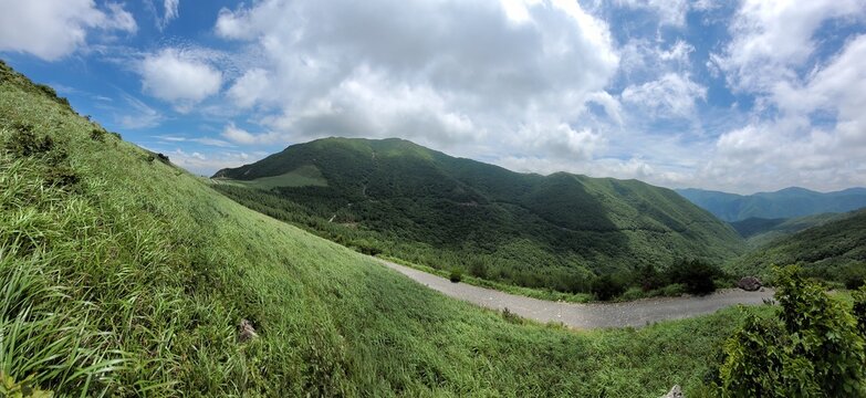 Reeds and blue sky at Sinbulsan Mountain in Korea