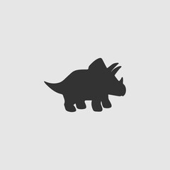 Vector Simple Isolated Triceratops Icon