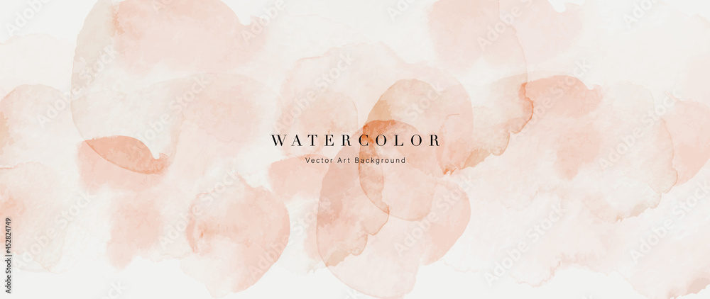 Wall mural Watercolor abstract art background vector. Wallpaper design with paint brush beige watercolor. Illustration for prints, wall art, cover and invitation cards.