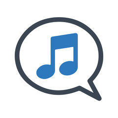 Musical note icon. Vector and glyph
