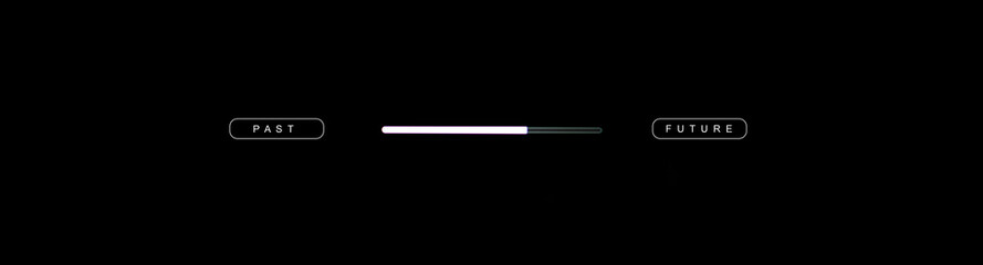 Loading sign on the computer screen, The concept of moving through the past to the future