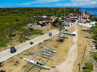 フィリピン、セブ、オランゴ島をドローンで撮影した風景 Drone view of Olango Island, Cebu, Philippines. 