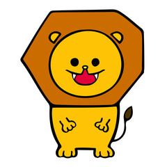 ライオンのキャラクターイラスト。幼稚園や保育園などにも使える用。