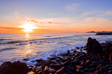 Burleigh Heads sunrise ocean view from the rocks, Gold Coast