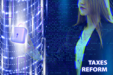 Business, Technology, Internet and network concept. Young businessman working on a virtual screen...