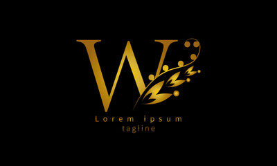 Premium vector initial letter W florish typography logo design