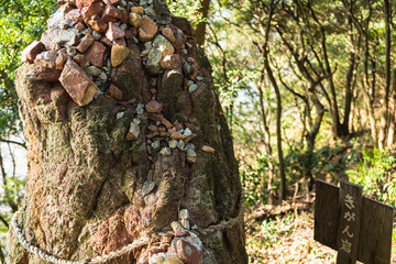 日本　静岡県浜松市の舘山寺にあるきがん岩