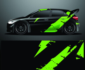 Rally car decal graphic wrap vector, abstract background