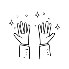 hand drawn doodle clean and shiny hand illustration vector isolated