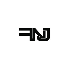 fnj initial letter monogram logo design