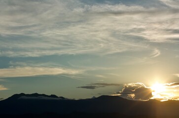 sunset over the mountains
